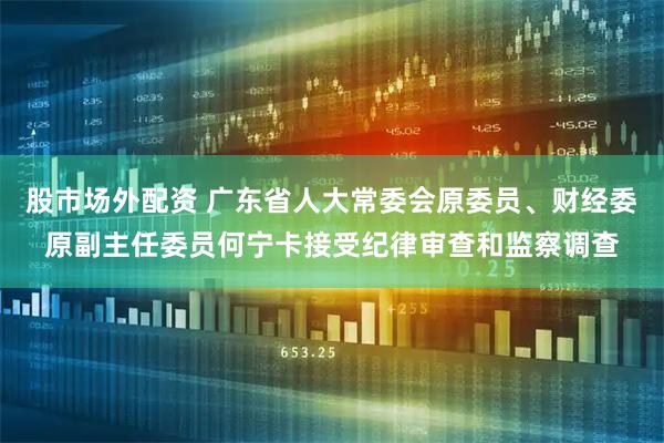 股市场外配资 广东省人大常委会原委员、财经委原副主任委员何宁卡接受纪律审查和监察调查